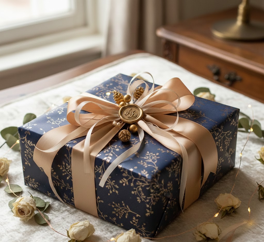 Elegant present with decorative elements